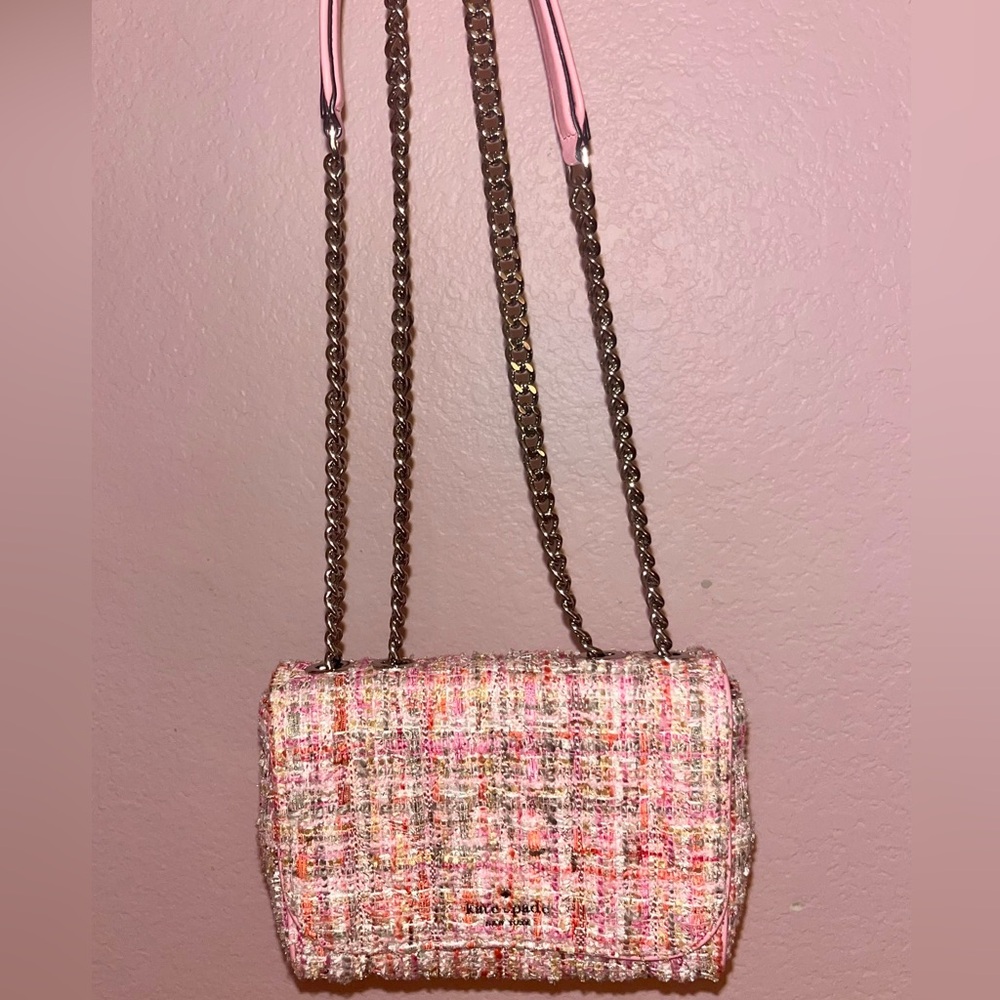 Kate Spade Pink Tweed Shoulder/Crossbody Bag